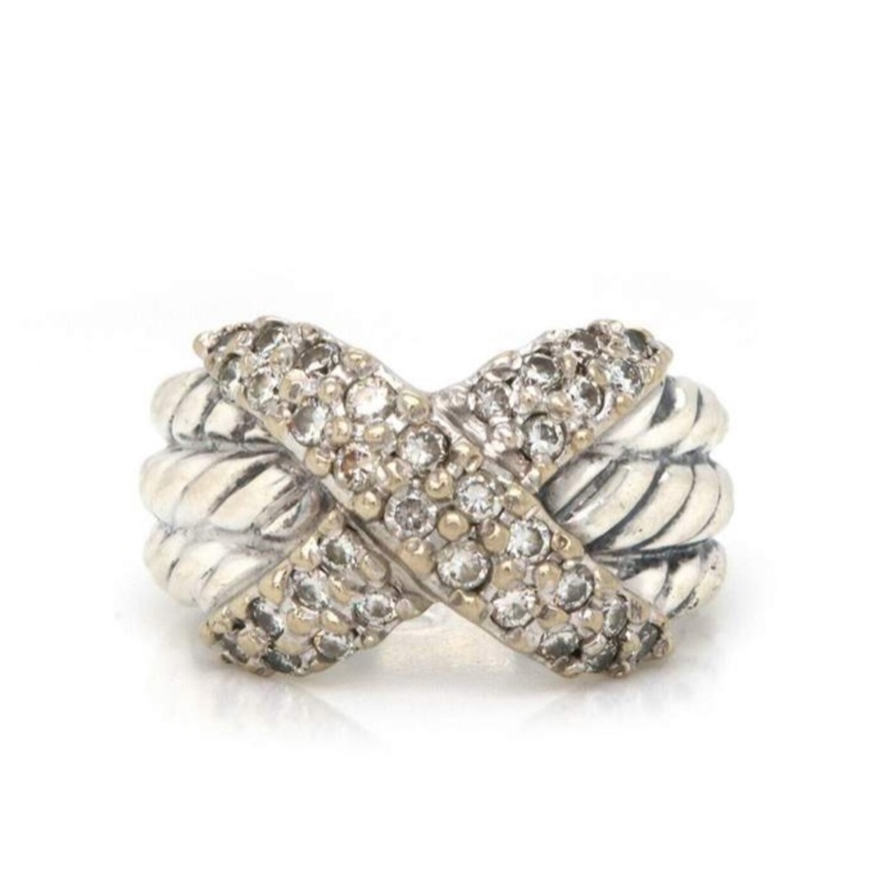 David Yurman 0.65ctw Diamond X Ring in 18K